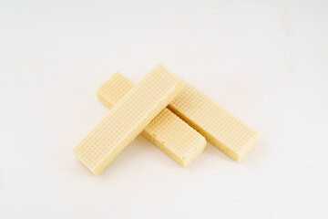 Snack snack wafer biscuits on white background