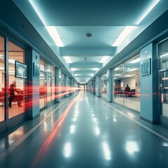 hospital hallway by incorporating a captivating motion effect