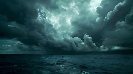 Dark clouds gathering ominously on the horizon before unleashing - obrazy, fototapety, plakaty