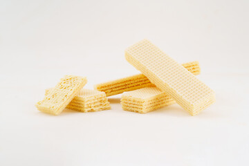 Snack snack wafer biscuits on white background