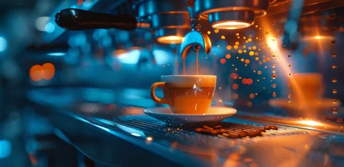 Foto op Plexiglas A Cup of Coffee on a Counter © yganko