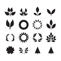 Fototapeta premium A black silhouette Recycle symbol set 
