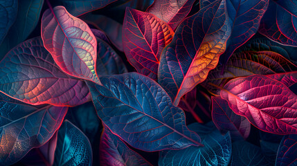 Intricate patterns of leaves and petals creating a tapestry of color - obrazy, fototapety, plakaty