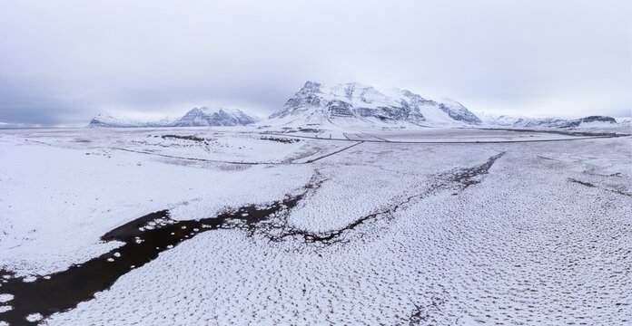 Snow-capped mountains in Iceland