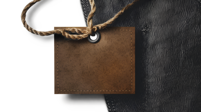 The clothing tag isolated on a transparent background