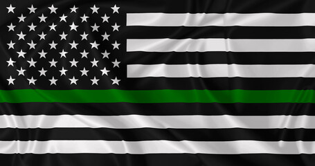 Army flag with thin green line