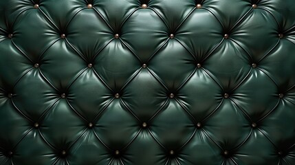 Fototapeta premium Dark Green Leather Elegance: Button-Tufted Luxury for Design