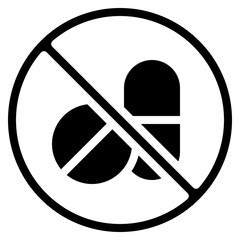 No Tablet Medication Icon - obrazy, fototapety, plakaty