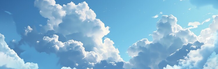 beautiful cloudscape on a bright blue sky