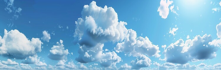 beautiful cloudscape on a bright blue sky - obrazy, fototapety, plakaty