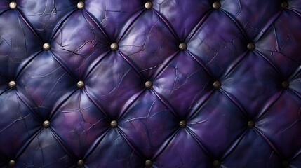 Regal Purple Leather: Luxurious Quilted Upholstery Design