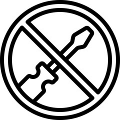 No Screwdriver Tool Icon