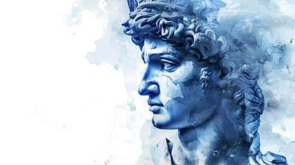 Greek statue isolatedn on a transparent background