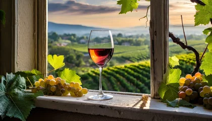 Fotobehang wine in vineyard © Ümit