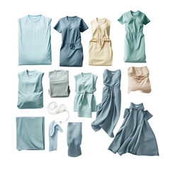Top down view of medical clothing isolated on transparent background