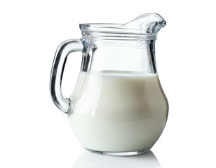 Kanne Milch isoliert auf weißen Hintergrund, Freisteller