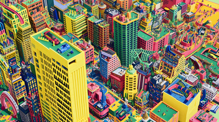 Obraz premium colourful houses in the city