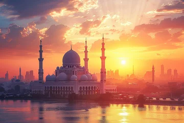 Fotobehang Islamic Ramadan Background created with Generative AI © dendyh7