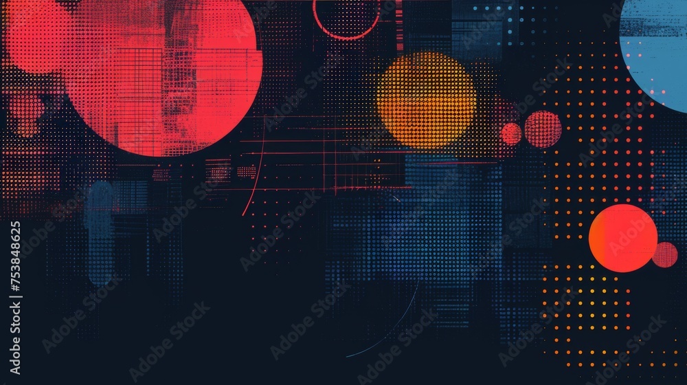 Aufkleber abstract background with multicolored circles and dots