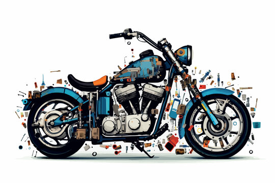 custom motorcycle sketch illustration