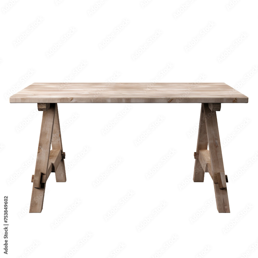 Poster trestle table isolated on transparent background