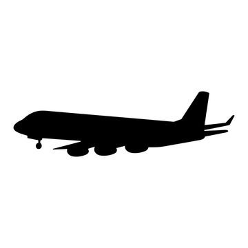 recommend clip art: Airplane silhouette, airplane in flight, takeoff, running, landing silhouette, airplane vector illustration 
