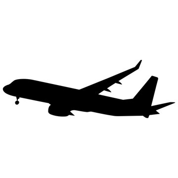 recommend clip art: Airplane silhouette, airplane in flight, takeoff, running, landing silhouette, airplane vector illustration 

