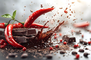 Black chocolate with red pepper 
