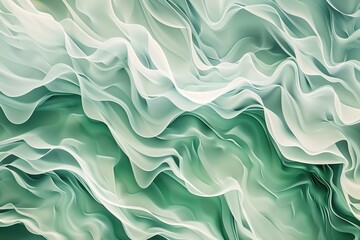 Obraz premium Abstract green waves wallpaper