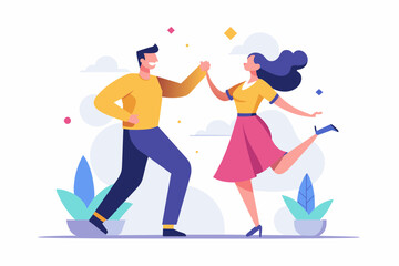 minimalist ui illustration of couple dancing 