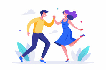 minimalist ui illustration of couple dancing 