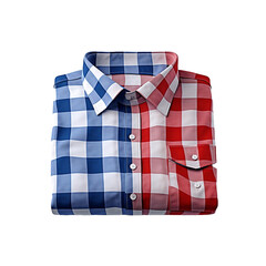 Two shirts are on a checkered surface isolated on transparent background