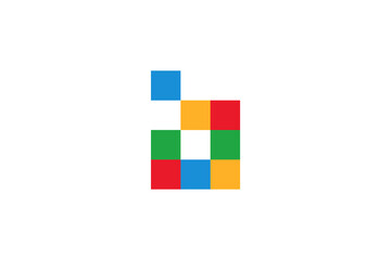 pixel block letter B Vector Logo Premium 