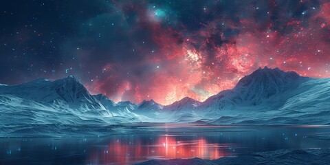 Naklejka premium Beautiful winter nature landscape, amazing mountain view. Scenic image of woodland. Frosty day on ski resort