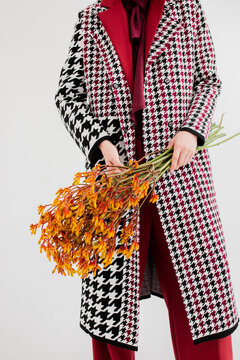 Luxury autumn fashionable outfit in studio 