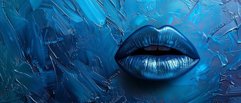 background abstract mouth sexy blue lips with free space