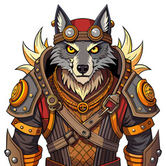 Steampunk Warrior Wolf
