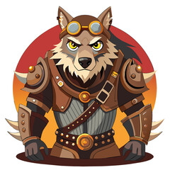 Steampunk Warrior Wolf