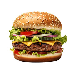 Veggie burger isolated on transparent background