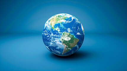 Planet Earth with a clear blue sky in the background representing a global view