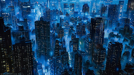 Urban Nightscape, The Pulse of the City Illuminated, Architecture Dancing in Neon Dreams