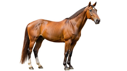 Horse isolated on transparent background. Realistic equestrian stallion. - obrazy, fototapety, plakaty