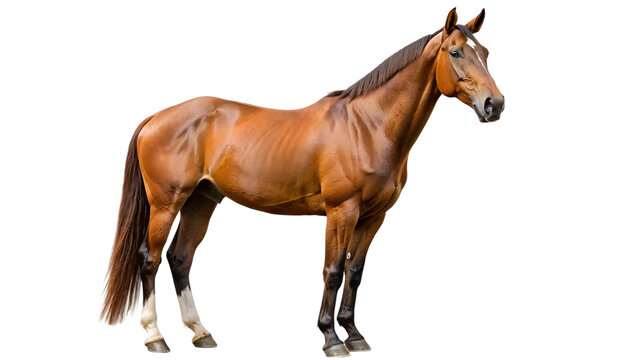 Horse isolated on transparent background. Realistic equestrian stallion.