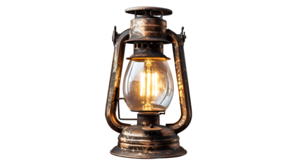 Vintage lamp isolated on a transparent background