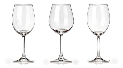 Wine glass set isolated on a white background