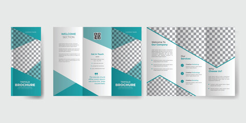 Professional business three fold brochure template .6 page design brochure design. - obrazy, fototapety, plakaty