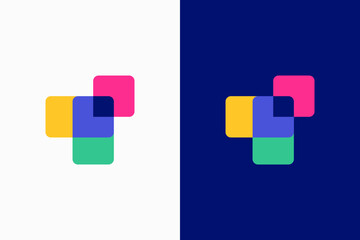 letter T overlay Vector Logo Premium 