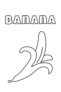 Coloring With Thick Lines For The Little Ones, Banana Coloring Page