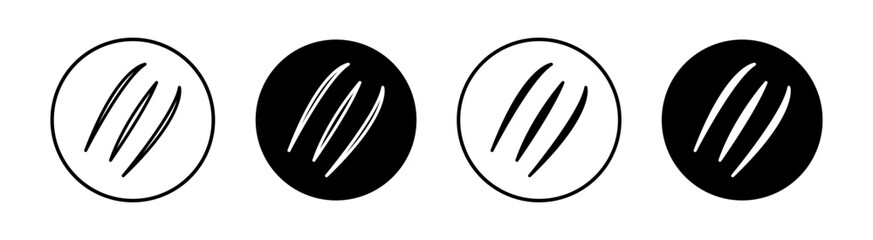 Claws scratches flat line icon set. Claws scratches Thin line illustration vector