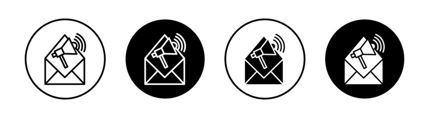 Email marketing flat line icon set. Email marketing Thin line illustration vector